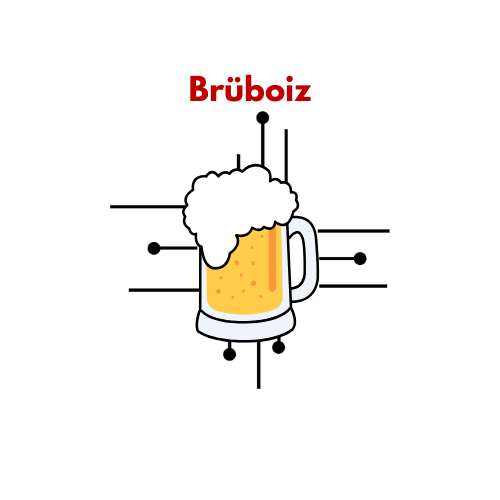 Brüboiz beer mug logo